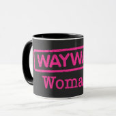 Mug noire avec logo femme rose Wayward (Devant gauche)