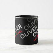 Mug noire de marque moderne avec nom (Centre)