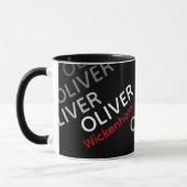 Mug noire de marque moderne avec nom (Gauche)