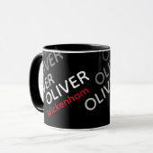 Mug noire de marque moderne avec nom (Devant gauche)