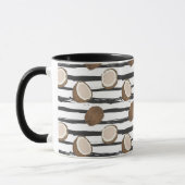 Mug Noix de coco sur le motif grunge de rayures (Gauche)