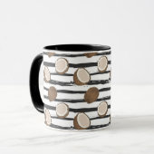 Mug Noix de coco sur le motif grunge de rayures (Devant gauche)