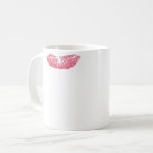 Mug Noix de rouge à lèvres rose et rose moderne (Devant gauche)