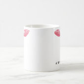 Mug Noix de rouge à lèvres rose et rose moderne (Centre)