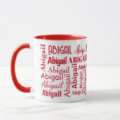 Mug Nom ABIGAIL Rouge En Blanc (Gauche)