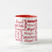 Mug Nom ABIGAIL Rouge En Blanc (Centre)