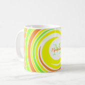 Mug Nom Abstrait du monogramme  vert orange (Devant gauche)