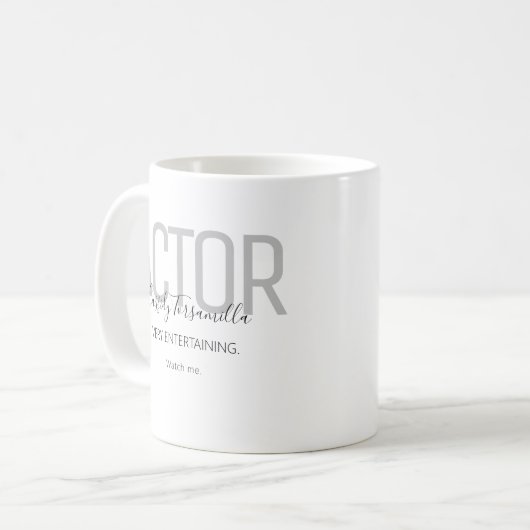 Mug Nom Acteur gris noir (Devant gauche)