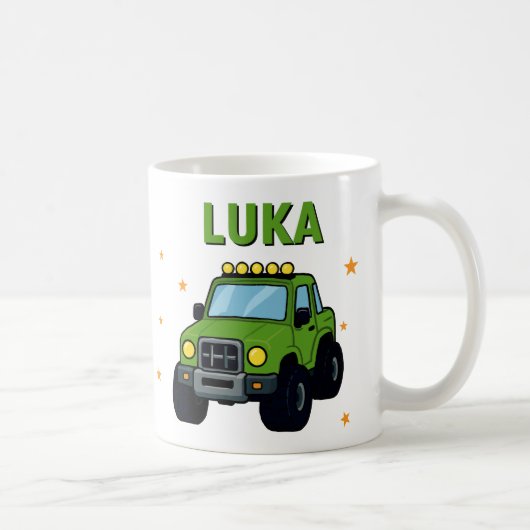 Mug Nom Age Anniversaire Camion Monstre (Droite)