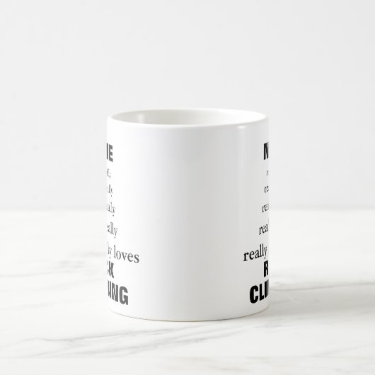 Mug Nom aime vraiment l'escalade de la roche d'objet (Centre)