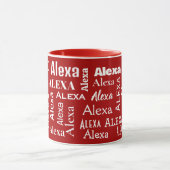 Mug Nom ALEXA blanc sur fond rouge (Centre)