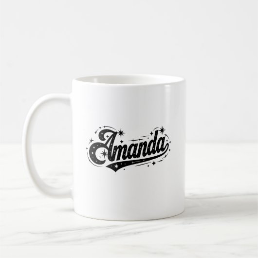 Mug Nom Amanda prénom nom de famille (Gauche)