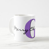 Mug Nom, Améthyste de février | Joyeux Noël (Devant gauche)
