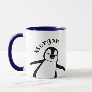 Mug Nom amusant de manchot mignon personnalisé