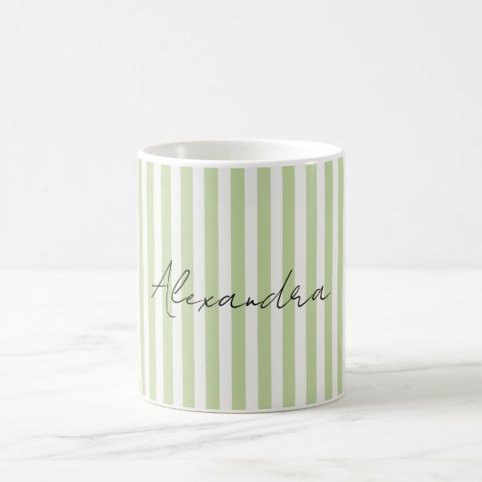 Mug Nom aux Rayures Vertes et Blanches (Centre)
