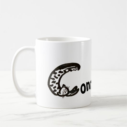 Mug - Nom avec lettre de chat C initiale (Gauche)