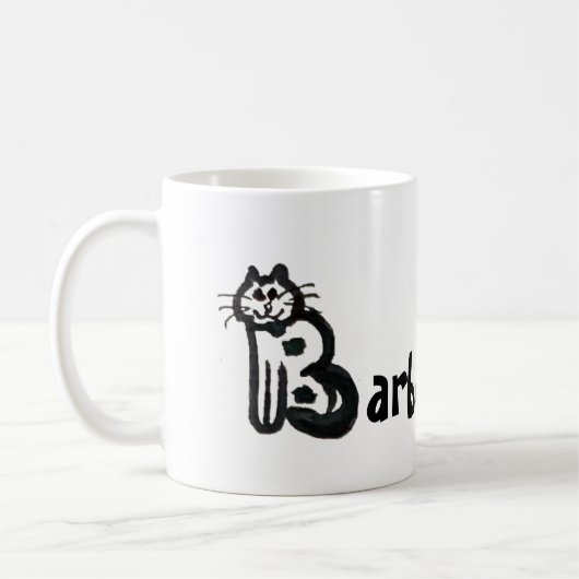 Mug - Nom avec lettre de chat initiale B (Gauche)