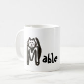 Mug - Nom avec lettre de chat initiale M (Devant gauche)