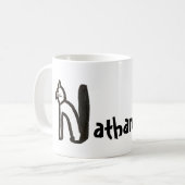 Mug - Nom avec lettre de chat initiale N (Devant gauche)