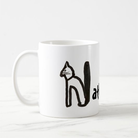Mug - Nom avec lettre de chat initiale N (Gauche)