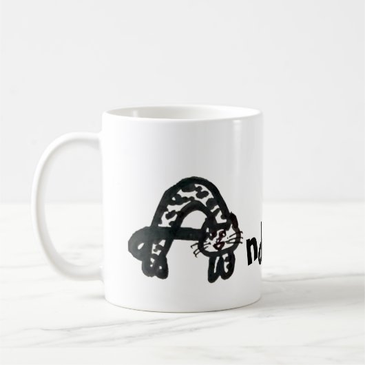 Mug - Nom avec lettre initiale de chat A (Gauche)