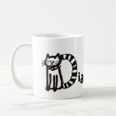 Mug - Nom avec lettre initiale de chat D (Gauche)