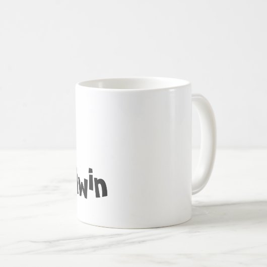 Mug - Nom avec lettre initiale de chat E (Devant droit)