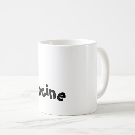 Mug - Nom avec lettre initiale de chat F (Devant droit)