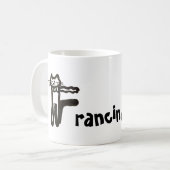 Mug - Nom avec lettre initiale de chat F (Devant gauche)