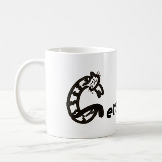 Mug - Nom avec lettre initiale de chat G (Gauche)