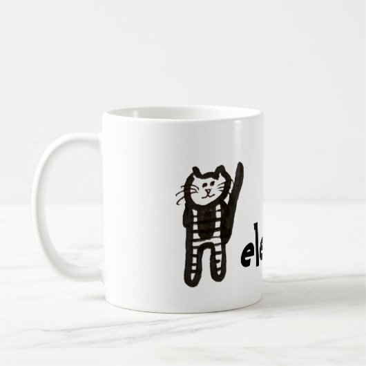 Mug - Nom avec lettre initiale de chat H (Gauche)