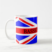 Mug nom basset hound sur drapeau (Gauche)