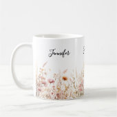 Mug Nom beige rose fleur sauvage (Gauche)