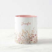 Mug Nom beige rose fleur sauvage (Centre)