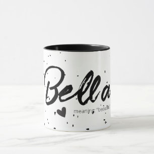 Mug Nom Bella Signification Minimal Texte Moderne Simp