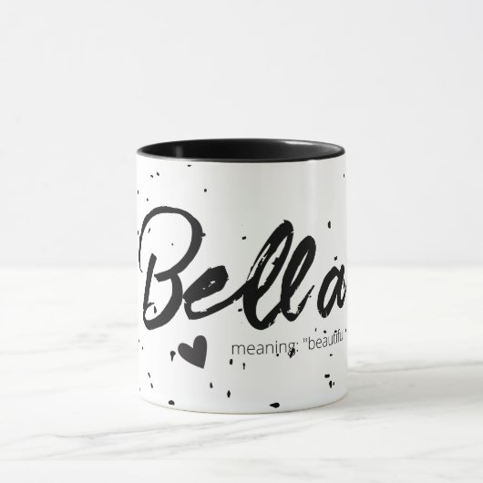 Mug Nom Bella Signification Minimal Texte Moderne Simp (Centre)