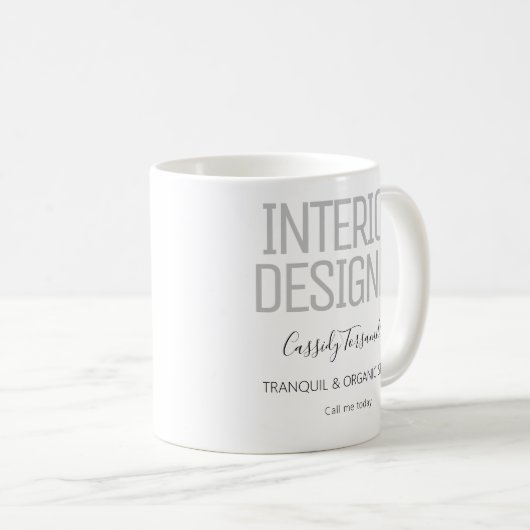 Mug Nom Black Grey Concepteur intérieur (Devant droit)