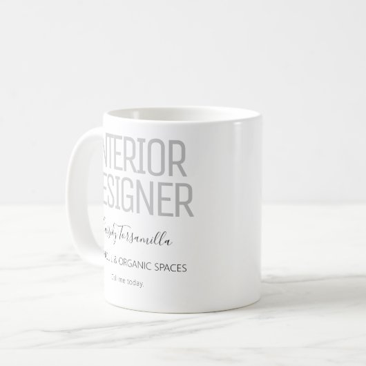 Mug Nom Black Grey Concepteur intérieur (Devant gauche)