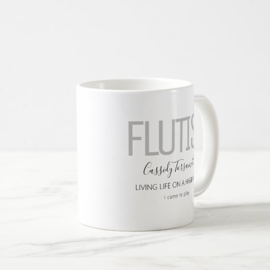 Mug Nom Black Grey Flutist Player (Devant droit)
