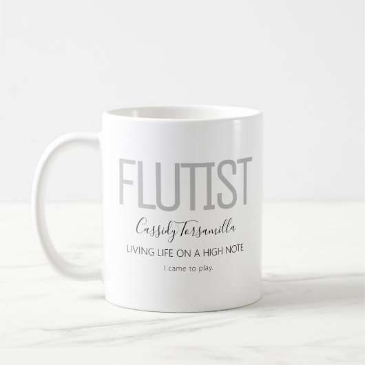 Mug Nom Black Grey Flutist Player (Gauche)