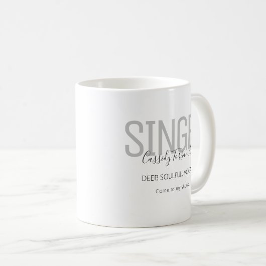 Mug Nom Black Grey Singer (Devant droit)