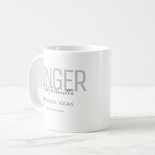 Mug Nom Black Grey Singer (Devant gauche)