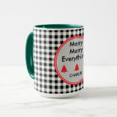 Mug Nom, Black & White Buffalo Check 15oz. Combo (Devant gauche)