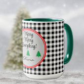 Mug Nom, Black & White Buffalo Check 15oz. Combo