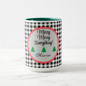 Mug Nom, Black & White Buffalo Check 15oz. Combo (Centre)