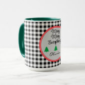 Mug Nom, Black & White Buffalo Check 15oz. Combo (Devant gauche)