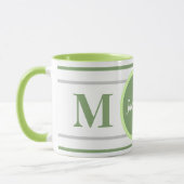 Mug Nom blanc vert monogramme (Gauche)