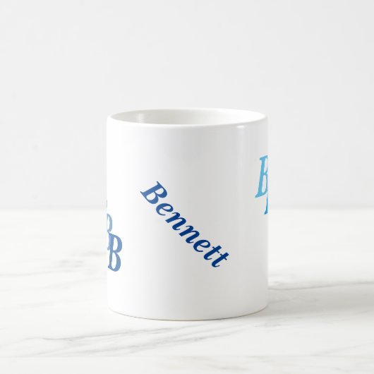 Mug - Nom bleu et initiales (Centre)