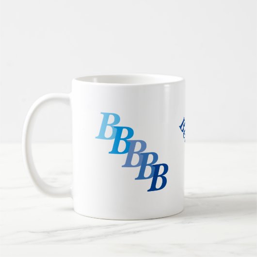 Mug - Nom bleu et initiales (Gauche)