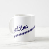 Mug Nom Bleu fantaisie sur Blanc clair (Devant gauche)